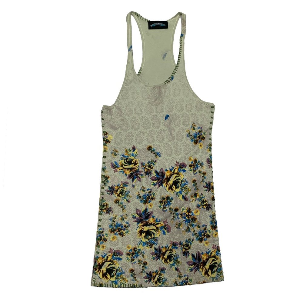 TTE Cashmere Tank Top "Floral" - Sage